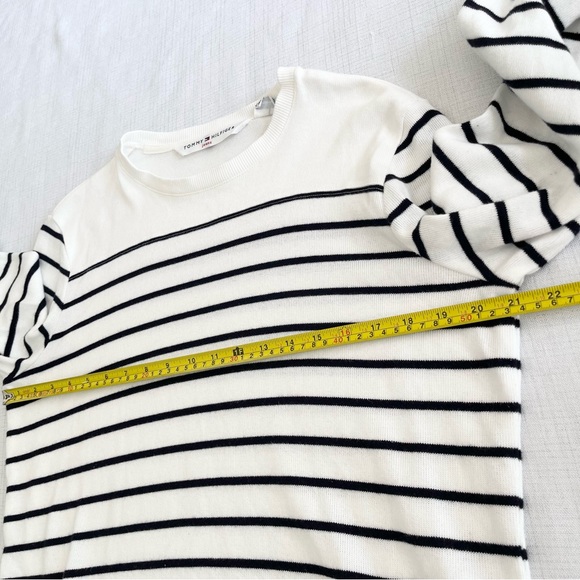 Kate Middleton style, Tommy Hilfiger Striped White & Black, Long Sleeve Size XL - Picture 7 of 9